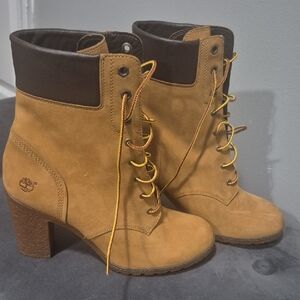 Timberland Women's Brown and Tan Heeled Boots